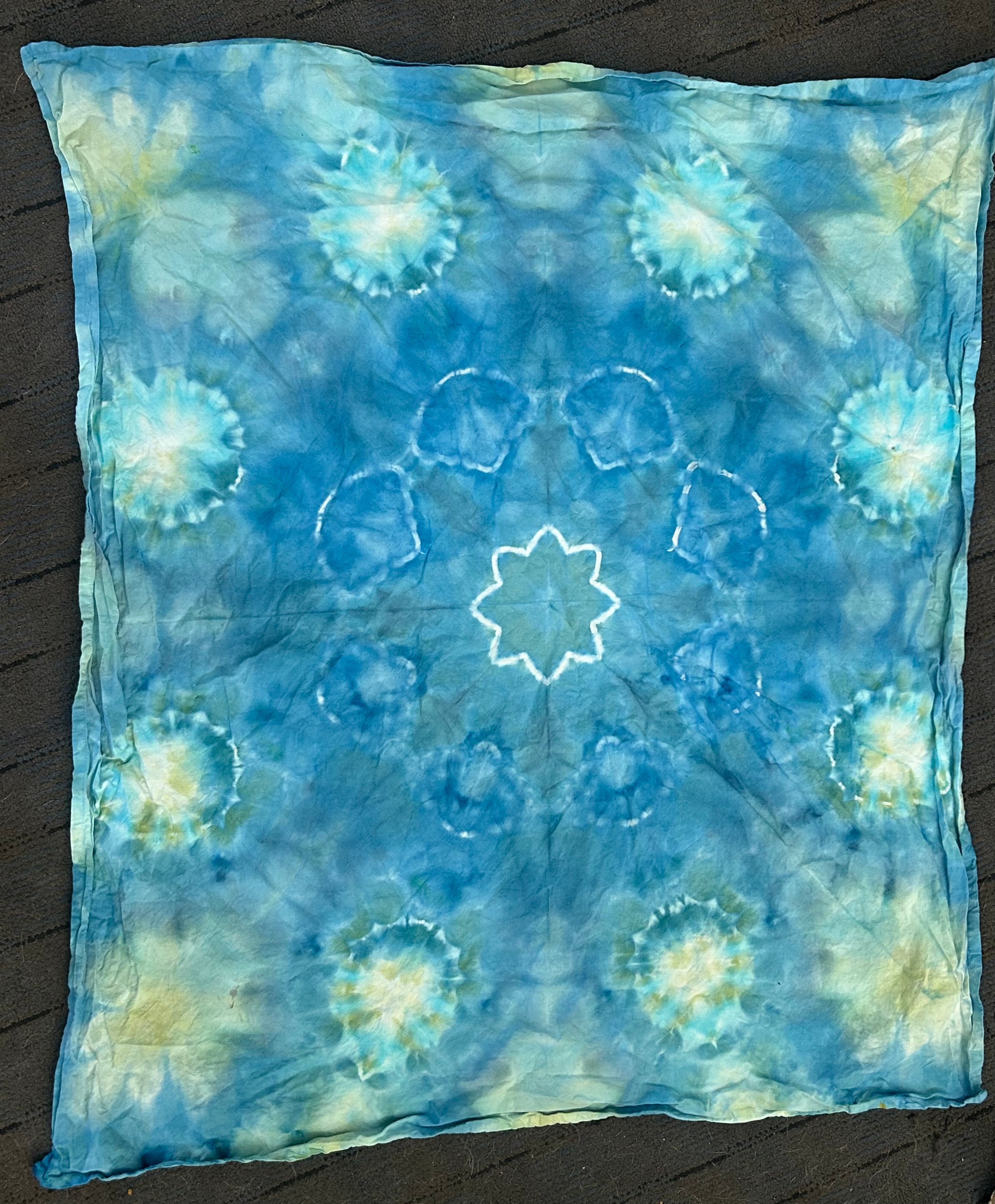 Ice dyed flour sack towel