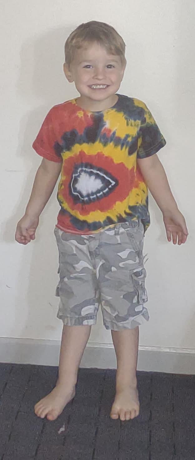 Custom tie dyed Children’s Chiefs shirts