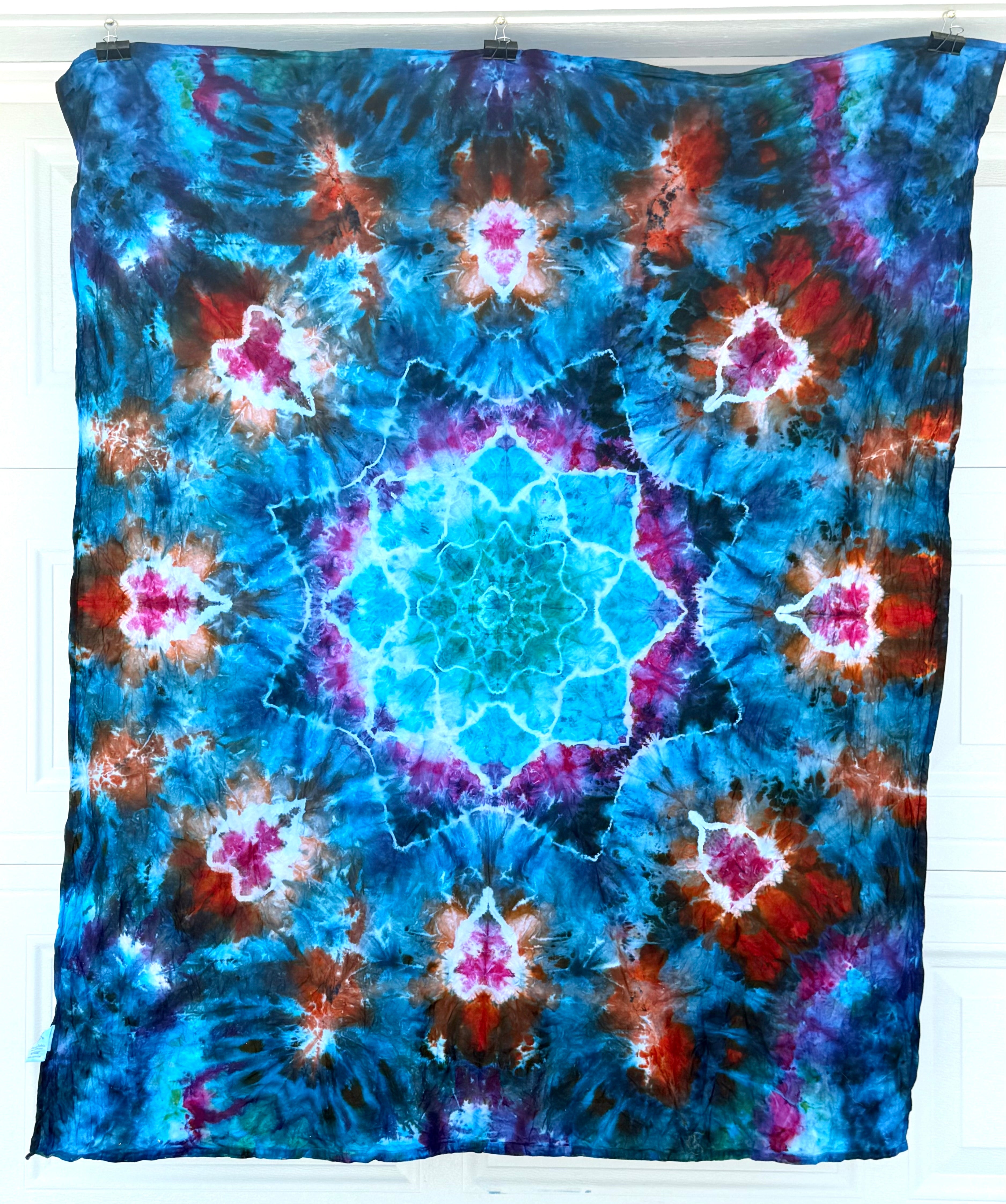 50x50 ice dyed mandala tapestry
